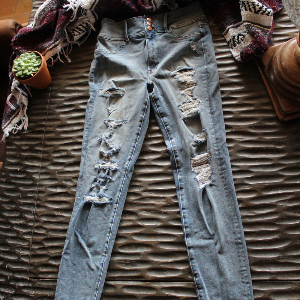 High Waisted Stretch AE Jeans in Women